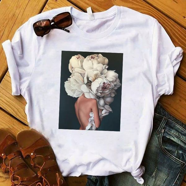 art painting modern floral printed womens t shirt short sleeve tee ladies female clothes graphic, White
art painting modern floral printed womens t shirt short sleeve tee ladies female clothes graphic, White