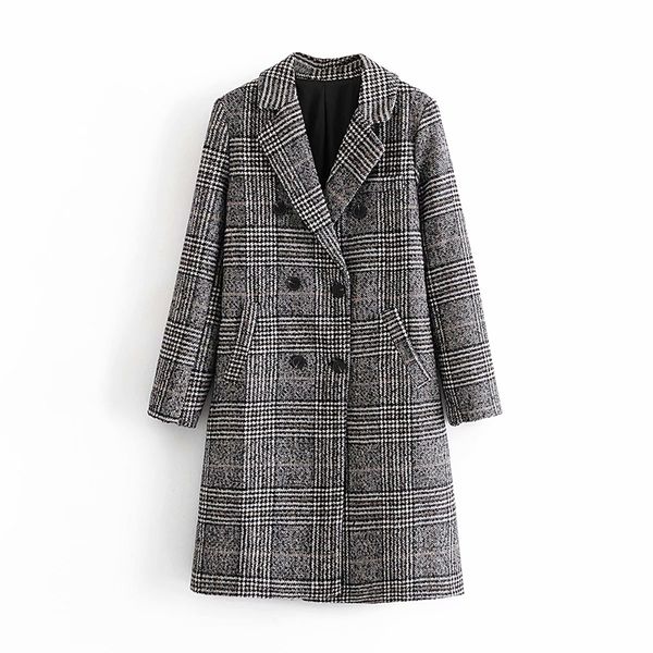 wool woman fall winter jacket double breasted collar long coat lady streetwear, Black
wool woman fall winter jacket double breasted collar long coat lady streetwear, Black