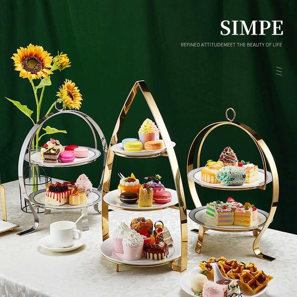 european style stainless steel three layer snack rack for afternoon tea dessert in high-end restaurant fruit tray cake storage bottles & jar
european style stainless steel three layer snack rack for afternoon tea dessert in high-end restaurant fruit tray cake storage bottles & jar