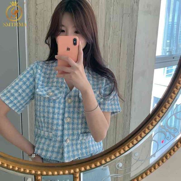 elegant korean chic sweet tweed short coat fashion summer single breasted sleeve jackets femme 210520, Black;brown
elegant korean chic sweet tweed short coat fashion summer single breasted sleeve jackets femme 210520, Black;brown