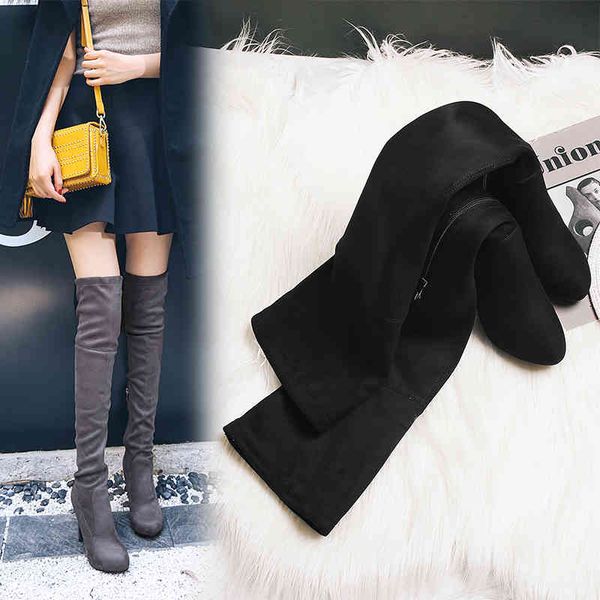 boots suede slim thin high heel shoes women fashion quality elastic fabric long over the knee woman plus size 43 zyta, Black
boots suede slim thin high heel shoes women fashion quality elastic fabric long over the knee woman plus size 43 zyta, Black