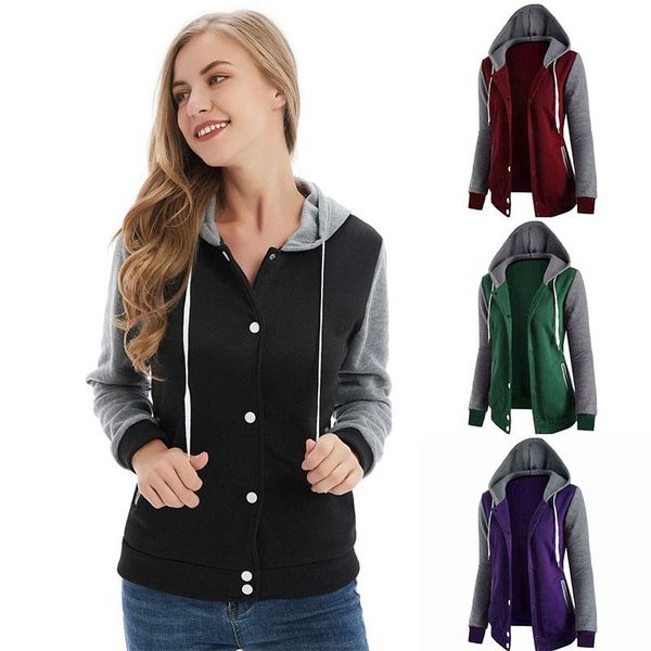women's hoodies & sweatshirts female sweatshirt autumn winter casual long sleeve button patchwork hooded 2021 warm women tracksuit hara, Black
women's hoodies & sweatshirts female sweatshirt autumn winter casual long sleeve button patchwork hooded 2021 warm women tracksuit hara, Black