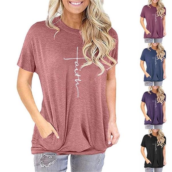 women's t-shirt pocket sweater faith printed letter loose round neck bat short-sleeved tshirts harajuku ropa mujer, White
women's t-shirt pocket sweater faith printed letter loose round neck bat short-sleeved tshirts harajuku ropa mujer, White