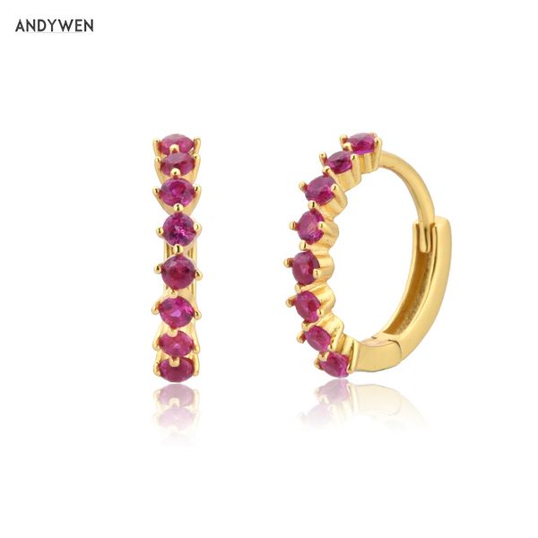 andywen 100% 925 sterling silver rose red huggies pendiente luxury circle fashion zircon cz hoops piercing ohrringe jewelry, Golden
andywen 100% 925 sterling silver rose red huggies pendiente luxury circle fashion zircon cz hoops piercing ohrringe jewelry, Golden