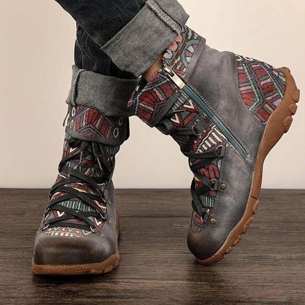 boots winter women's ankle ladies retro bohemia short women zip casual lace up flats woman print shoes female footwear, Black
boots winter women's ankle ladies retro bohemia short women zip casual lace up flats woman print shoes female footwear, Black