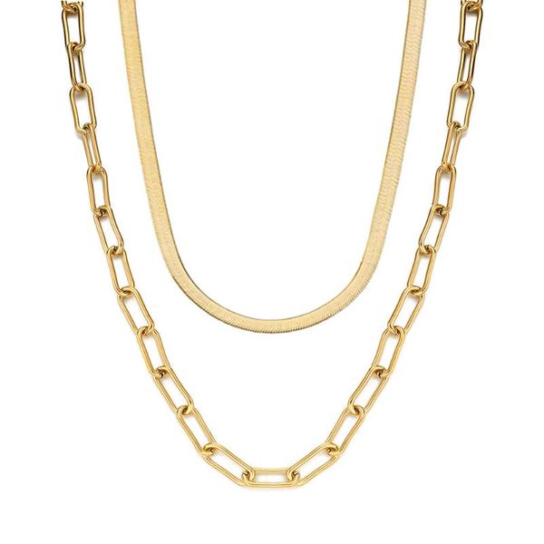 chains stainless steel double layer chain necklace for women men snake paper clip choker necklaces hip hop jewelry, Silver
chains stainless steel double layer chain necklace for women men snake paper clip choker necklaces hip hop jewelry, Silver