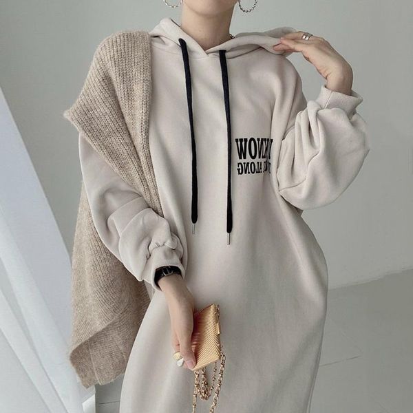 casual dresses woman dress 2021 korean fashion retro hooded front and rear letter printing design loose long hoodie, Black;gray
casual dresses woman dress 2021 korean fashion retro hooded front and rear letter printing design loose long hoodie, Black;gray