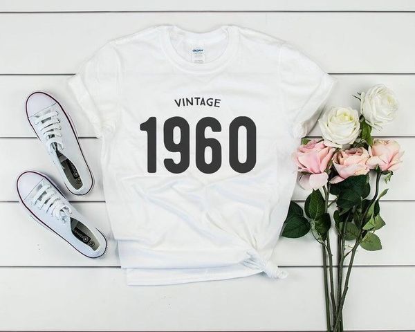 women's t-shirt vintage 1960 birthday t shirt fashion 61th gift cotton women tshirts plus size short sleeve tee casual o neck graphic s, White
women's t-shirt vintage 1960 birthday t shirt fashion 61th gift cotton women tshirts plus size short sleeve tee casual o neck graphic s, White