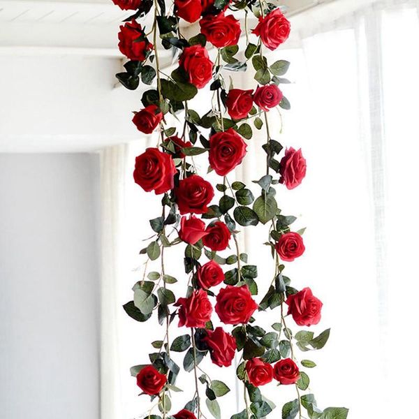 180cm artificial rose flower vine wedding decorative real touch silk flowers with green leaves for home hanging garland decor & wreaths
180cm artificial rose flower vine wedding decorative real touch silk flowers with green leaves for home hanging garland decor & wreaths