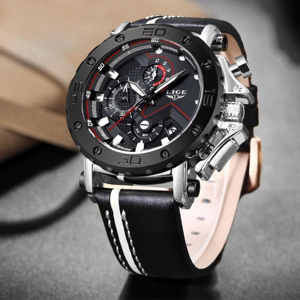 wristwatches relogio masculino lige 2021 fashion watches mens business leather military waterproof date big dial watch, Slivery;brown
wristwatches relogio masculino lige 2021 fashion watches mens business leather military waterproof date big dial watch, Slivery;brown