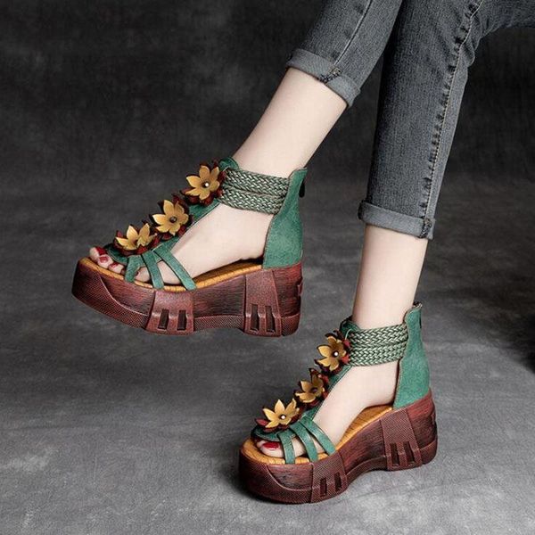sandals female high heels genuine leather women shoes 2021 summer retro zip wedges casual flower platform ladies, Black
sandals female high heels genuine leather women shoes 2021 summer retro zip wedges casual flower platform ladies, Black