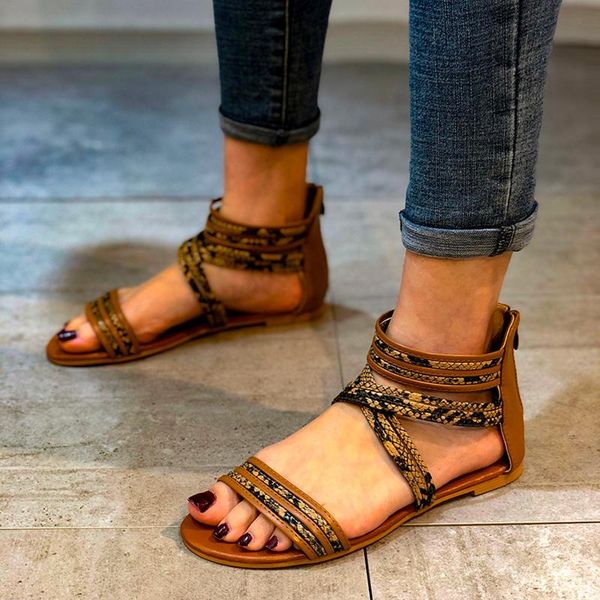 sandals women leopard print summer leather shoes flat heel open toe fish mouth roman style femme beach, Black 
sandals women leopard print summer leather shoes flat heel open toe fish mouth roman style femme beach, Black