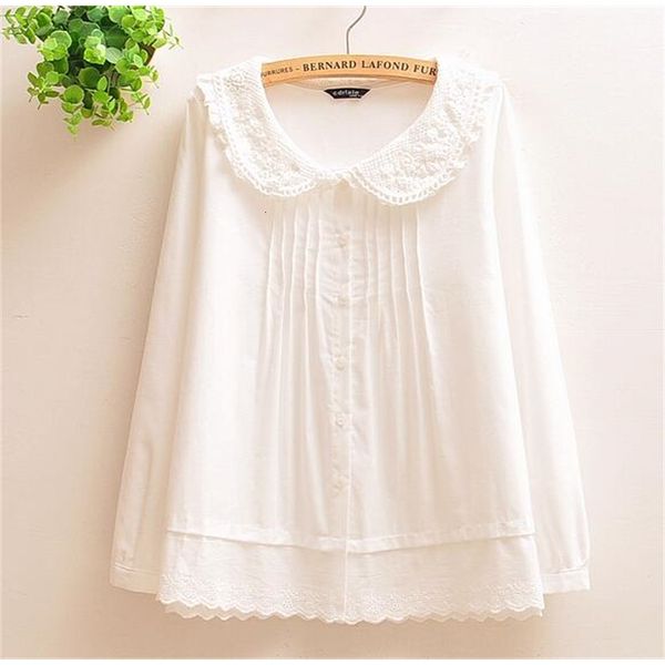 women's blouses & shirts xs-4xl----white lace lacing peter pan collar long sleeve shirt blouse mori girl 0a69
women's blouses & shirts xs-4xl----white lace lacing peter pan collar long sleeve shirt blouse mori girl 0a69