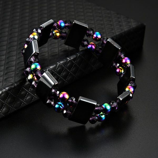 beaded, strands explosive double-layer color magnet hematite gemstone bracelet hand-woven, Black
beaded, strands explosive double-layer color magnet hematite gemstone bracelet hand-woven, Black