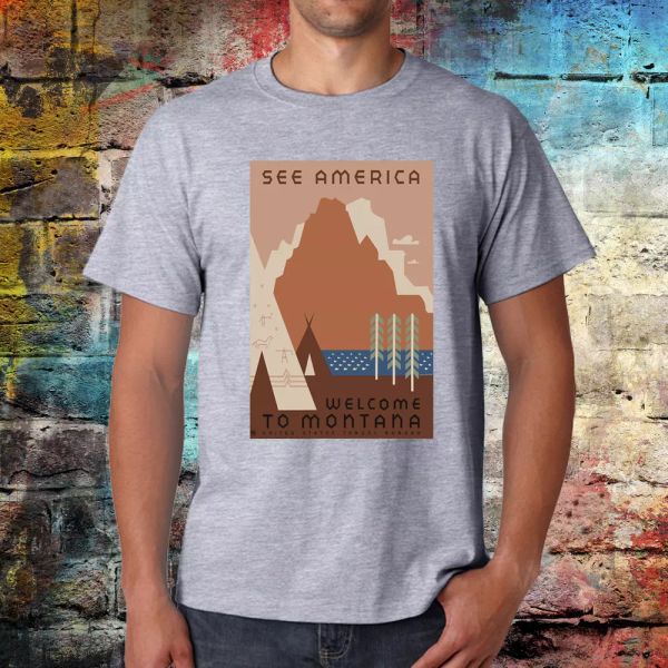 america montana t-shirt, native american tee, travel t-shirt, graphic tee, White;black
america montana t-shirt, native american tee, travel t-shirt, graphic tee, White;black