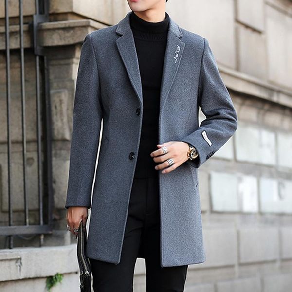 men's wool & blends fashion slim fit winter woolen jacket men coat solid color long windbreaker large business leisure single breasted, Black
men's wool & blends fashion slim fit winter woolen jacket men coat solid color long windbreaker large business leisure single breasted, Black