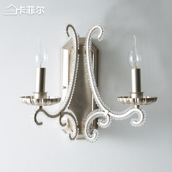 wall lamp american living room lamp, country iron bedroom bedside retro silver creative french crystal
wall lamp american living room lamp, country iron bedroom bedside retro silver creative french crystal