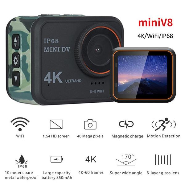 mini cameras action camera 4k 60fps hd wifi 10m ip68 waterproof helmet video camcorder recording motion dv micro sport cam
mini cameras action camera 4k 60fps hd wifi 10m ip68 waterproof helmet video camcorder recording motion dv micro sport cam