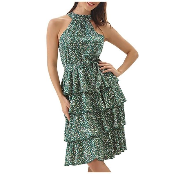 casual dresses summer dress women's sleeveless hanging neck floral print ruffled chiffon laminated mid-length #10, Black;gray
casual dresses summer dress women's sleeveless hanging neck floral print ruffled chiffon laminated mid-length #10, Black;gray
