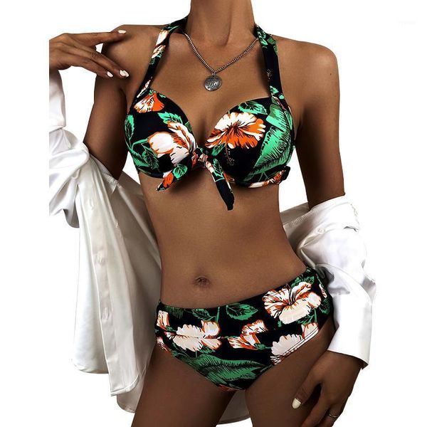 floral print halter push up bikini 2021 mujer swimming suit for women's swimwear underwired biquini bathing beach wear, White;black
floral print halter push up bikini 2021 mujer swimming suit for women's swimwear underwired biquini bathing beach wear, White;black