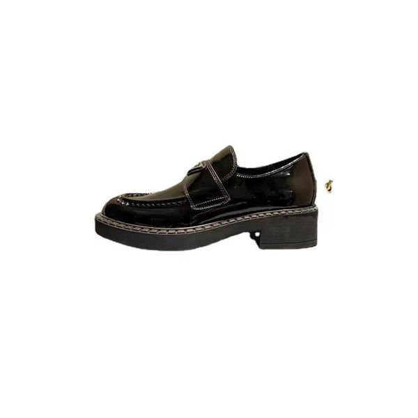 dress shoes women's loafers triangle standard leather thick-soled thick-heeled platform with british style small, Black
dress shoes women's loafers triangle standard leather thick-soled thick-heeled platform with british style small, Black