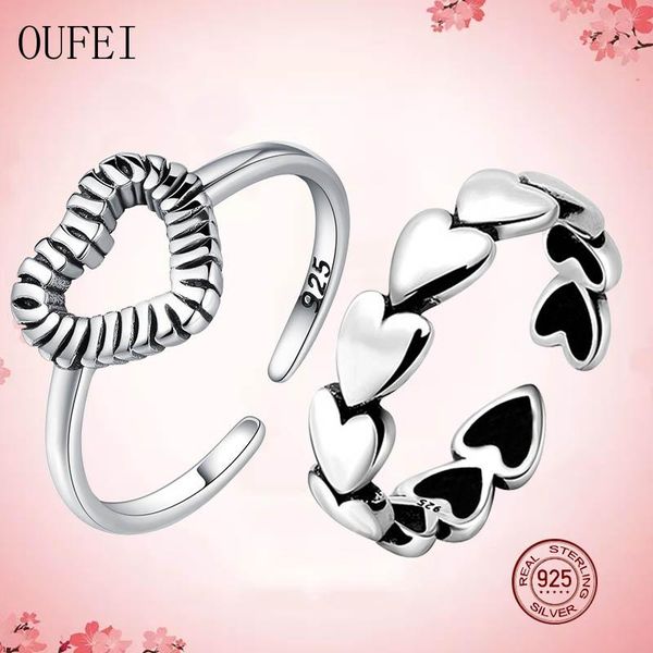 cluster rings oufei 100% 925 sterling silver open ring for women love heart couple fashion minimalist vintage 2021 gift jewelry, Golden;silver
cluster rings oufei 100% 925 sterling silver open ring for women love heart couple fashion minimalist vintage 2021 gift jewelry, Golden;silver