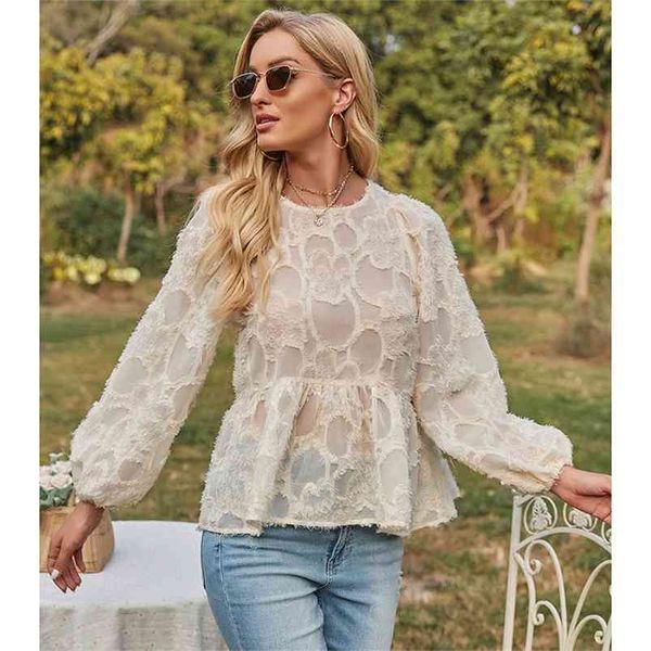 long sleeve transparent blouse women casual loose pelpum spring autumn beige spliced blusa mujer 210427, White
long sleeve transparent blouse women casual loose pelpum spring autumn beige spliced blusa mujer 210427, White