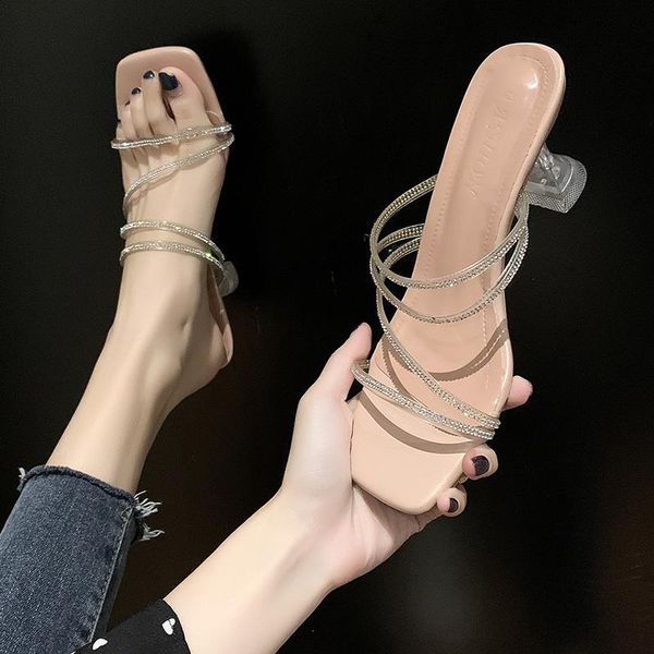 style summer women crystal 6.5cm low high heels mules shales platform slides strange slippers fashion beige pink shoes, Black
style summer women crystal 6.5cm low high heels mules shales platform slides strange slippers fashion beige pink shoes, Black