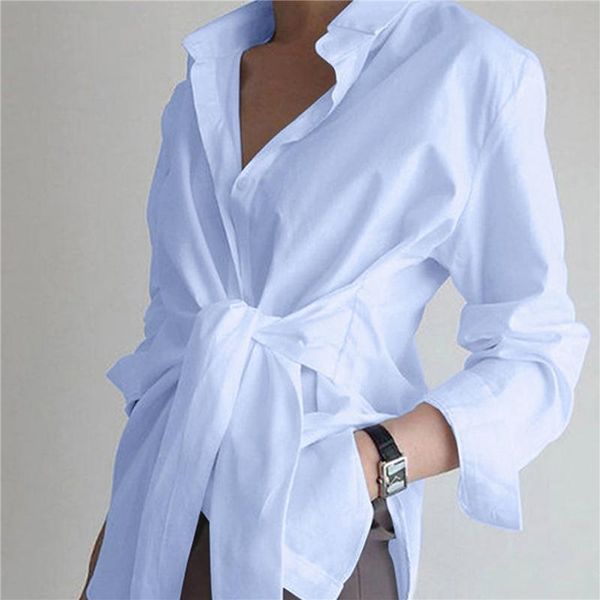 women's blouses & shirts spring women blouse turn down collar button sashes design casual solid color antumn long sleeve female, White
women's blouses & shirts spring women blouse turn down collar button sashes design casual solid color antumn long sleeve female, White