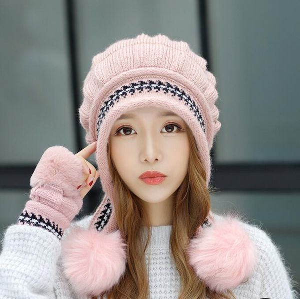 women's winter wool and velvet ear protection caps hats scarves sets dmzm028a fashion cute gloves knitted hat suit, Blue;gray
women's winter wool and velvet ear protection caps hats scarves sets dmzm028a fashion cute gloves knitted hat suit, Blue;gray