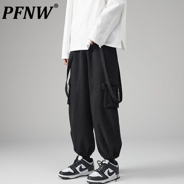 men's pants pfnw 2021 fashion loose solid trousers stitching harajuku tooling ribbon casual cargo hip hop autumn winter 1818, Black
men's pants pfnw 2021 fashion loose solid trousers stitching harajuku tooling ribbon casual cargo hip hop autumn winter 1818, Black
