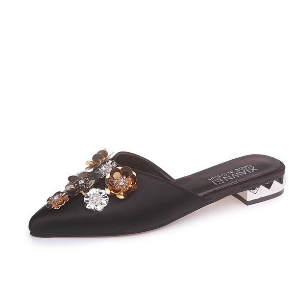 women shoes mules pointed toe glitter summer lady chunky low heel ladies pumps big size 41 chaussure femme slippers, Black
women shoes mules pointed toe glitter summer lady chunky low heel ladies pumps big size 41 chaussure femme slippers, Black