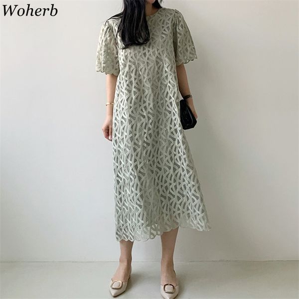korean chic women elegant puff sleeve dress maxi robe office lady hollow out dresses summer loose casual vestidos 210519, Black
korean chic women elegant puff sleeve dress maxi robe office lady hollow out dresses summer loose casual vestidos 210519, Black