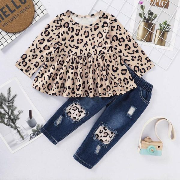 baby girl birthday outfit kids girls clothes leopard print long sleeve retro ripped jeans cute toddler clothing sets, White
baby girl birthday outfit kids girls clothes leopard print long sleeve retro ripped jeans cute toddler clothing sets, White