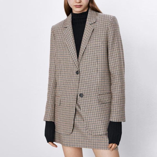 women's suits & blazers finebud casual loose women plaid jacket coats long sleeve streetwear elastic high waist ladies outwear, White;black
women's suits & blazers finebud casual loose women plaid jacket coats long sleeve streetwear elastic high waist ladies outwear, White;black