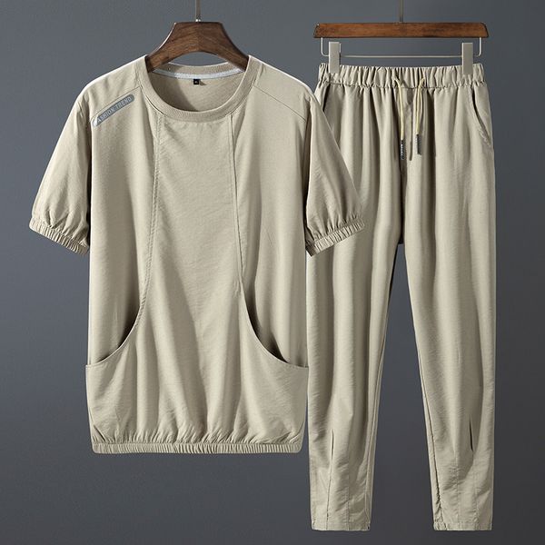 mens sports leisure suit ice silk 2021 summer new korean trend short-sleeved tide brand fashion mens clothing, Gray
mens sports leisure suit ice silk 2021 summer new korean trend short-sleeved tide brand fashion mens clothing, Gray
