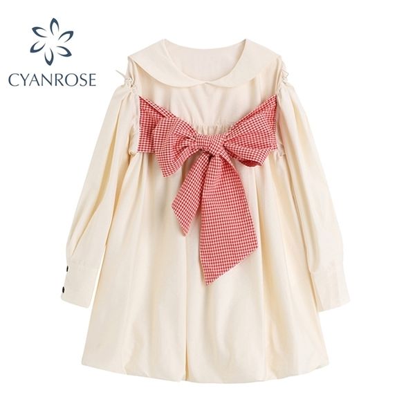 apricot dresses for women elegant spliced big plaid bow long sleeve retro sweet style japanese crop fluffy vestidos dress 210515, Black;gray
apricot dresses for women elegant spliced big plaid bow long sleeve retro sweet style japanese crop fluffy vestidos dress 210515, Black;gray