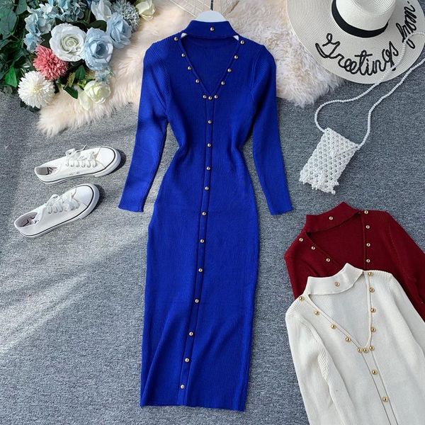 casual dresses 2021 autumn and winter bottoming women 's mid-length slim -fit korean style v-neck hollow thin knitted sweater dress lon, Black;gray
casual dresses 2021 autumn and winter bottoming women 's mid-length slim -fit korean style v-neck hollow thin knitted sweater dress lon, Black;gray