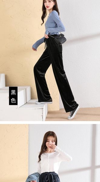 women's pants & capris casual trousers velvet long high waist straight wide-leg street wear loose slacks, Black;white
women's pants & capris casual trousers velvet long high waist straight wide-leg street wear loose slacks, Black;white