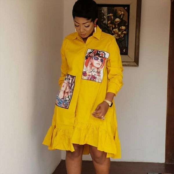 spring autumn fashion yellow print womens dresses pleated casual cute beading shirt long sleeve plus size vestidos, Black;gray
spring autumn fashion yellow print womens dresses pleated casual cute beading shirt long sleeve plus size vestidos, Black;gray