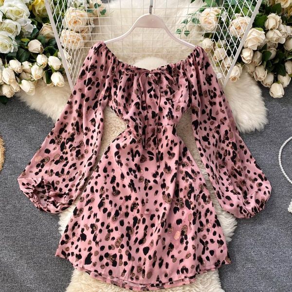 fashion leopard print dress women french puff sleeve slash neck dress elegant off shoulder korean a-line short dress 210419, Black;gray
fashion leopard print dress women french puff sleeve slash neck dress elegant off shoulder korean a-line short dress 210419, Black;gray