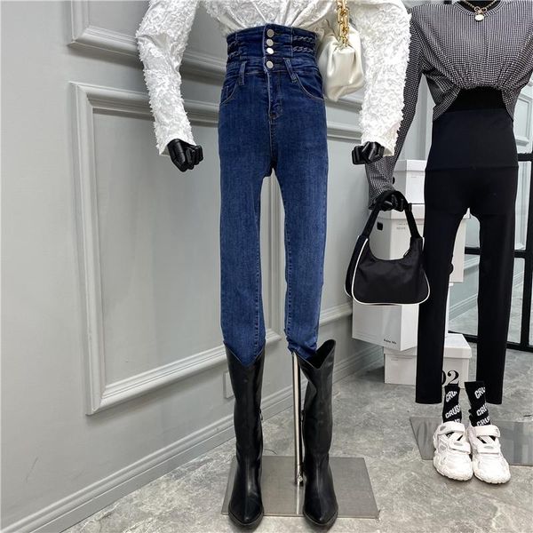 women's pants & capris four buckle high-waisted jeans 2021 autumn design sense of slimming slim stretch pencil, Black;white
women's pants & capris four buckle high-waisted jeans 2021 autumn design sense of slimming slim stretch pencil, Black;white