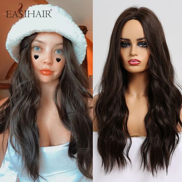 long wave synthetic wigs dark brown wigs for women african american heat resistant wavy cosplay wigs fake hair, Black
long wave synthetic wigs dark brown wigs for women african american heat resistant wavy cosplay wigs fake hair, Black