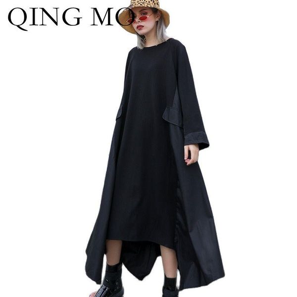 casual dresses qing mo 2021 autumn fashion women dress loose large size solid color long sleeved trend stitching black zwl217, Black;gray
casual dresses qing mo 2021 autumn fashion women dress loose large size solid color long sleeved trend stitching black zwl217, Black;gray