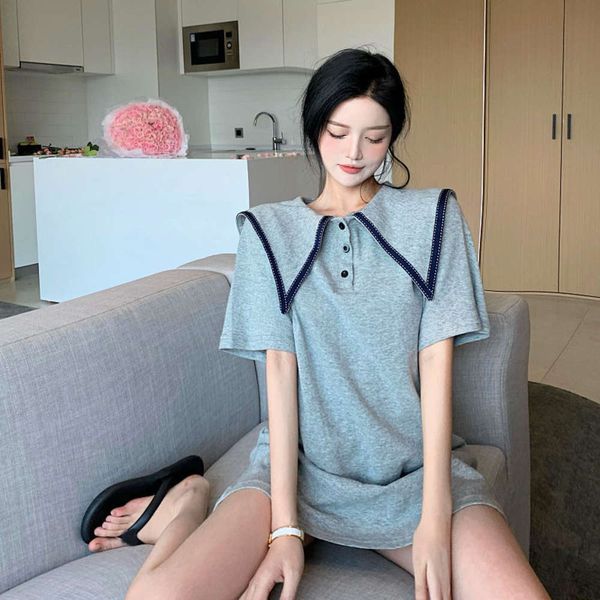 dress casual age reduction loose t-shirt skirt women's summer short small sleeve, Black;gray
dress casual age reduction loose t-shirt skirt women's summer short small sleeve, Black;gray