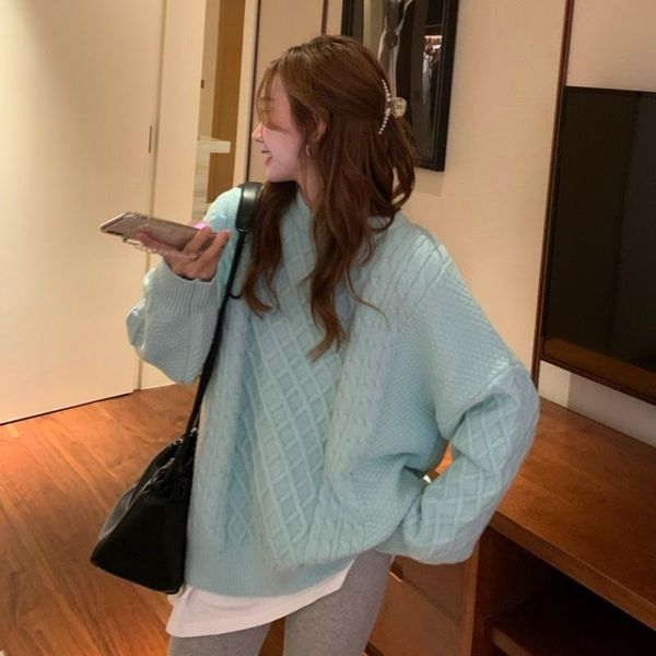 women's sweaters korean style twist crew neck pullover sweater spring and autumn 2021 sweet idle loose outer wear knitwear, White;black
women's sweaters korean style twist crew neck pullover sweater spring and autumn 2021 sweet idle loose outer wear knitwear, White;black