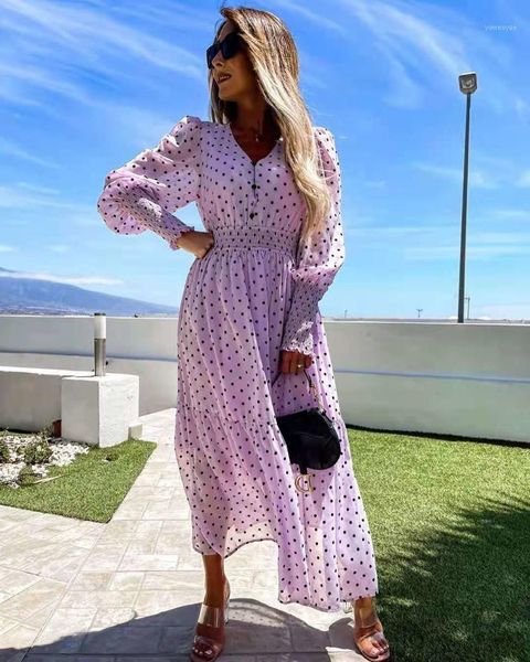 casual dresses spring summer ladies elegant v neck long dress women dot print ruffled sleeve chiffon v-neck high waist maxi, Black;gray
casual dresses spring summer ladies elegant v neck long dress women dot print ruffled sleeve chiffon v-neck high waist maxi, Black;gray