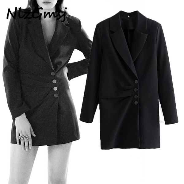 dres solid elegant pleated blazer notched collar long sleeve ladies 210628, Black;gray
dres solid elegant pleated blazer notched collar long sleeve ladies 210628, Black;gray