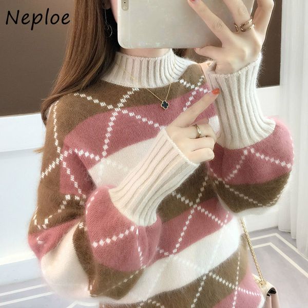 neploe korean autumn winter news loose color matching knitted sweater turtleneck striped pullover sweaters lovely clothes 1e815 210423, White;black
neploe korean autumn winter news loose color matching knitted sweater turtleneck striped pullover sweaters lovely clothes 1e815 210423, White;black