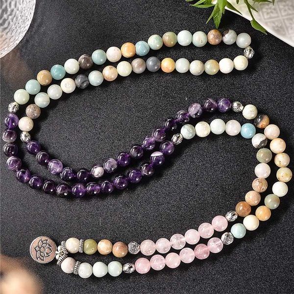 beaded, strands 108 mala 8mm natural amethyst amazonite rose quartz beaded elastic cord wrap bracelet yoga jewelry men and women charm bangl, Black
beaded, strands 108 mala 8mm natural amethyst amazonite rose quartz beaded elastic cord wrap bracelet yoga jewelry men and women charm bangl, Black